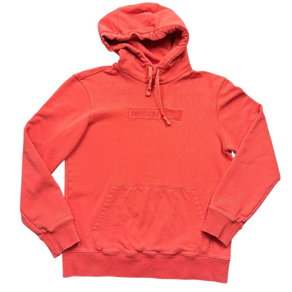 American Eagle Embroidered Graphic Hoodie Orange Y2K‎ Streetwear Normcore Mens S